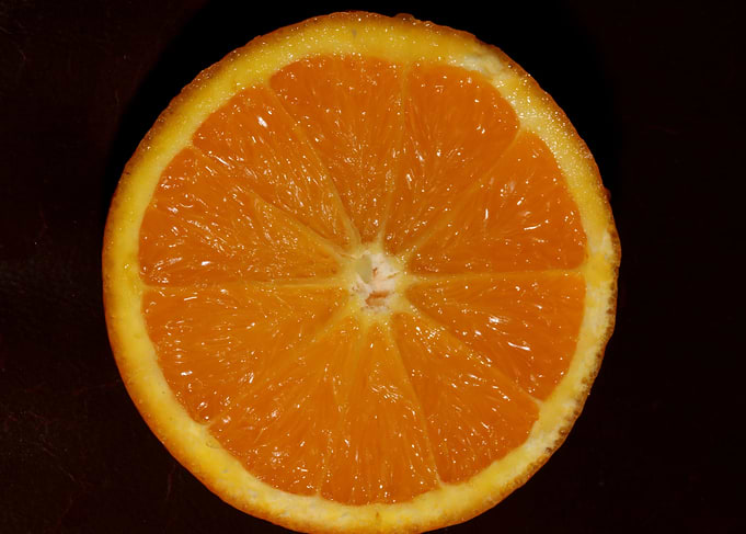 Cutted orange macro prints
