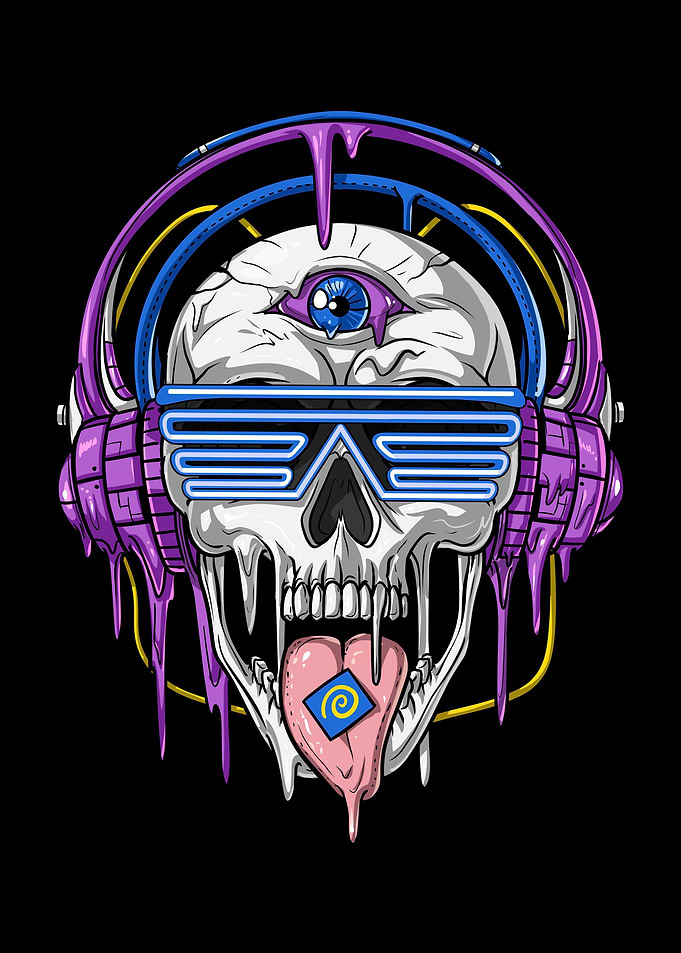 Trippy Psytrance Skull