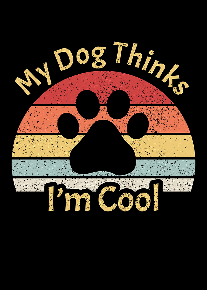 Funny Retro Dog Paw Quote