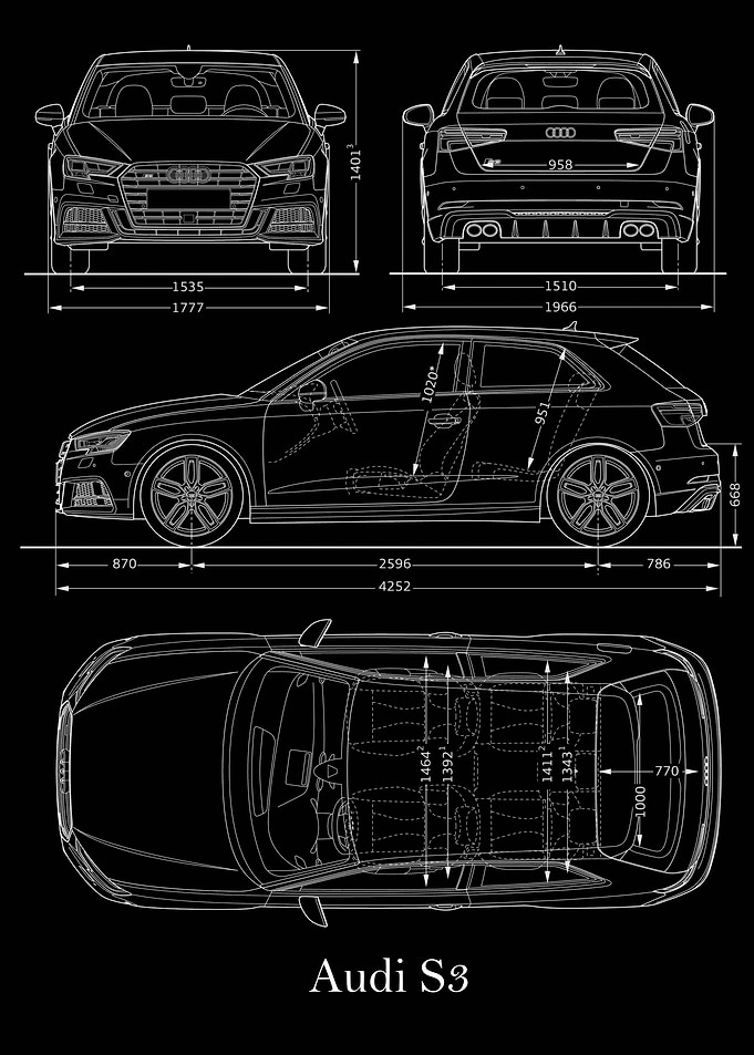Audi S3 2016 Blueprint