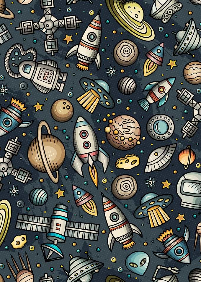 Space Doodle Pattern 03