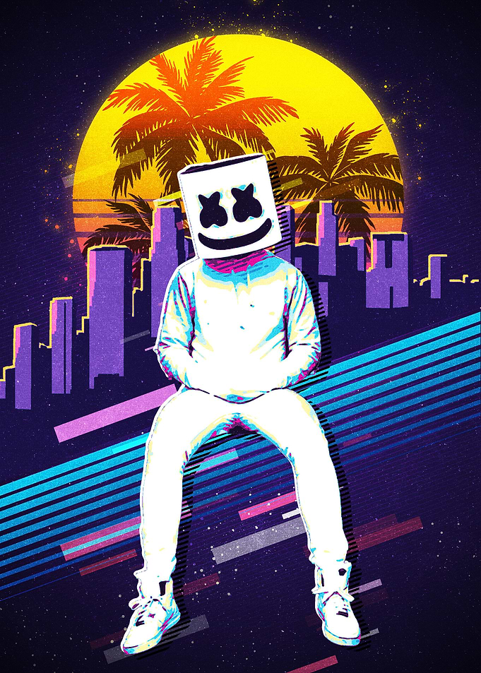 Marshmello retro style