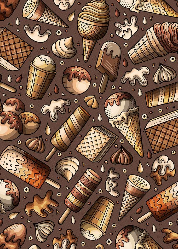 Ice Cream Doodle Patt 03