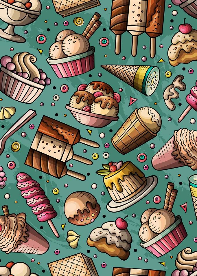 Ice Cream Doodle Patt 01