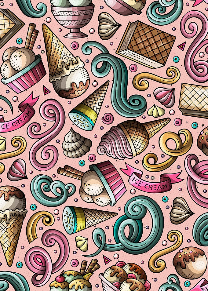 Ice Cream Doodle Patt 02