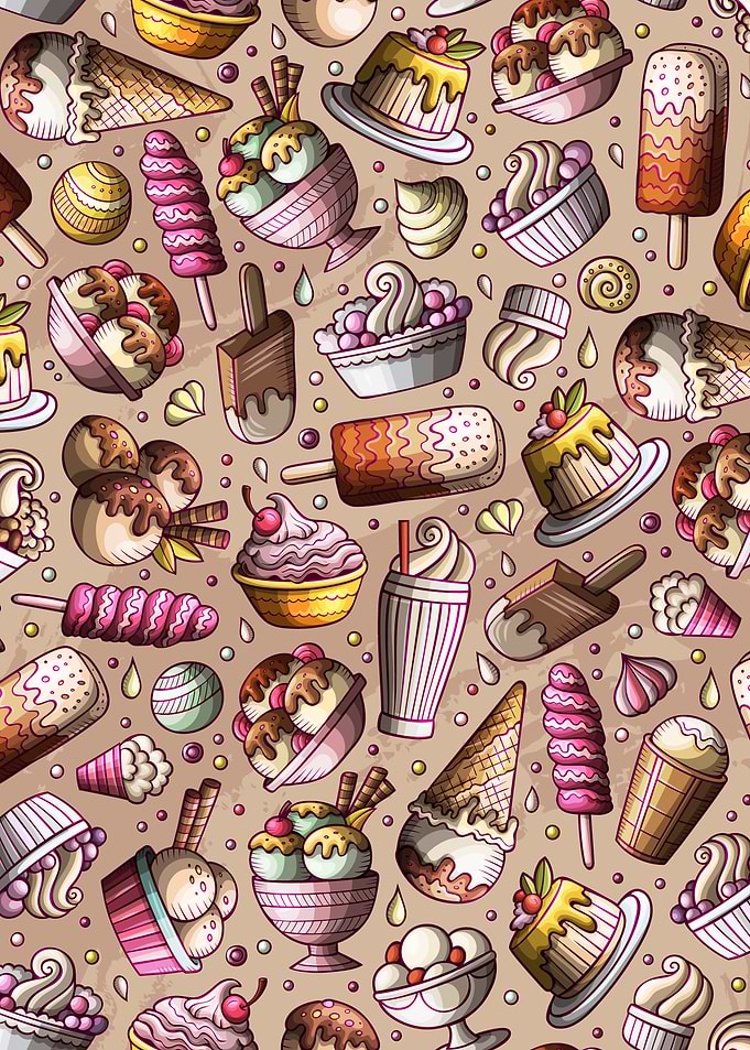 Ice Cream Doodle Patt 05