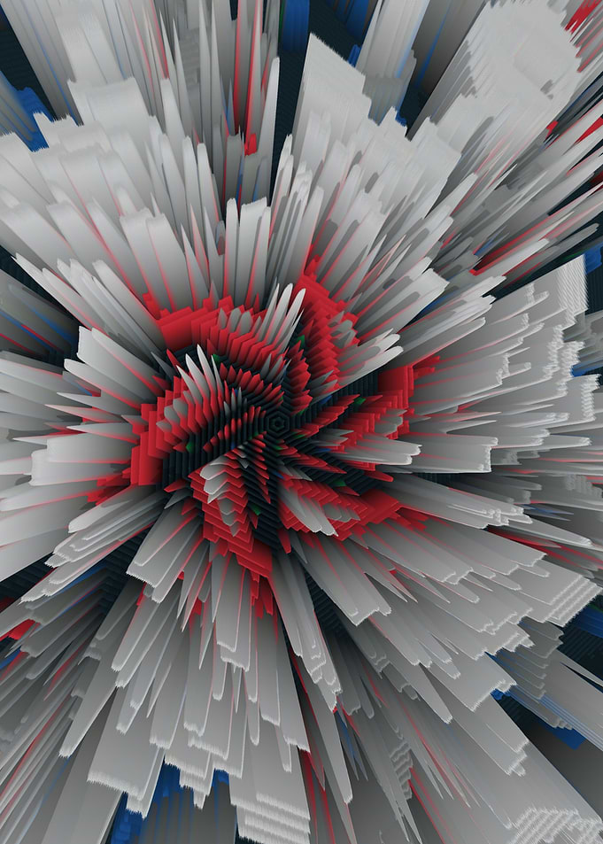 3D White Red