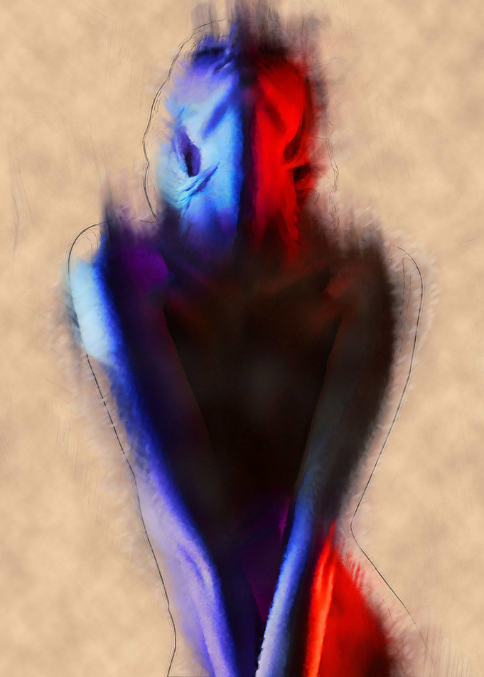 Red Blue Woman