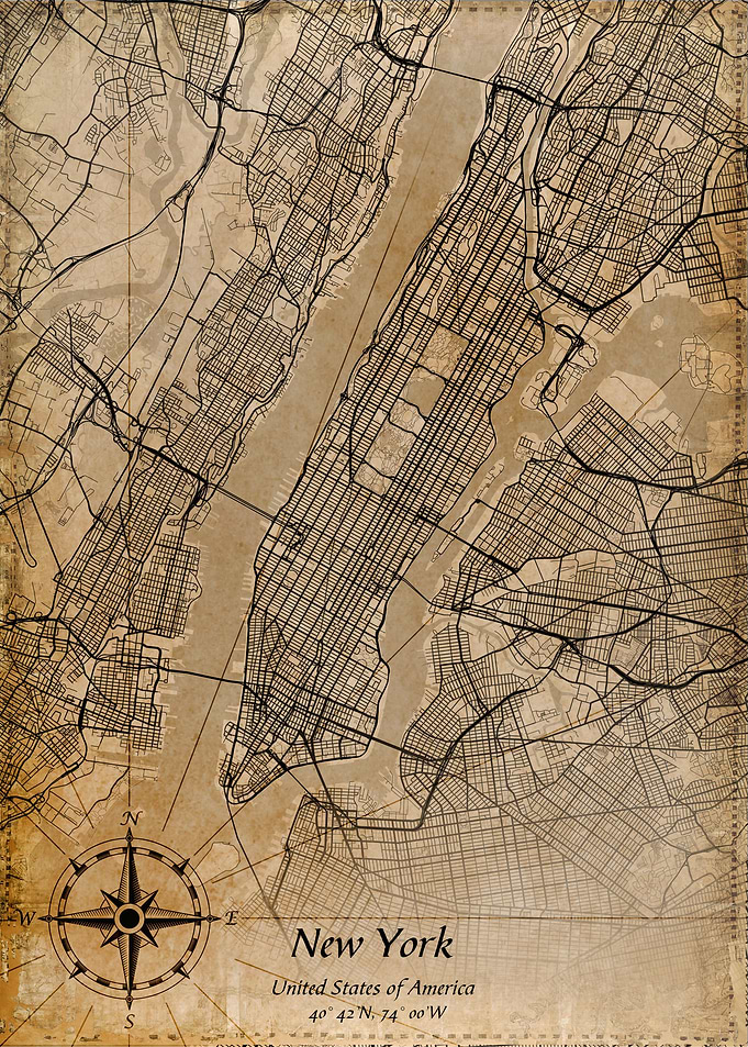 new york vintage map