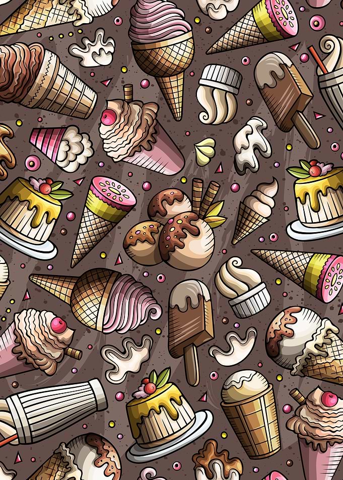 Ice Cream Doodle Patt 04