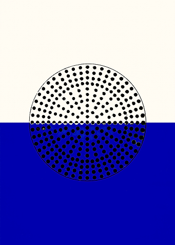 Abstract Sunrise Navy Blue