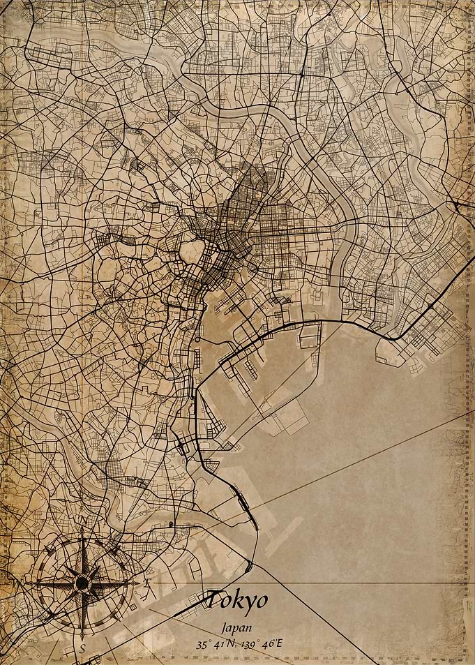 tokyo vintage map