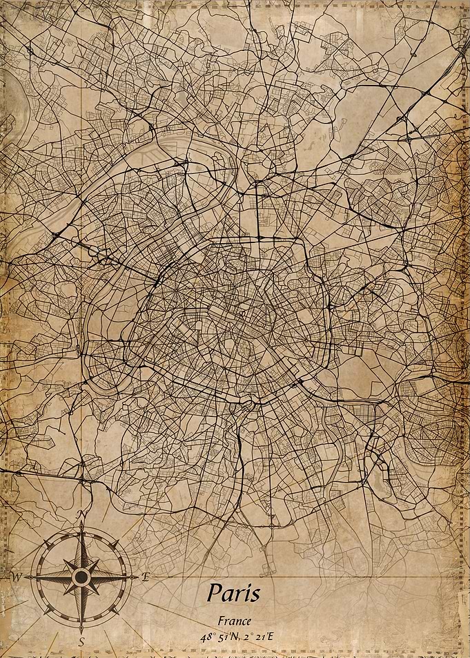 paris vintage map