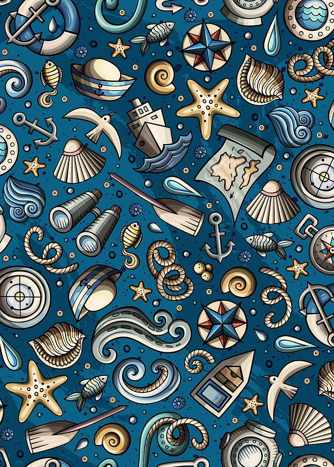 Nautical Doodle Pattern 03
