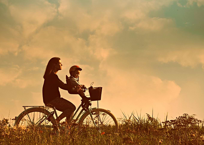 Cycling with mother