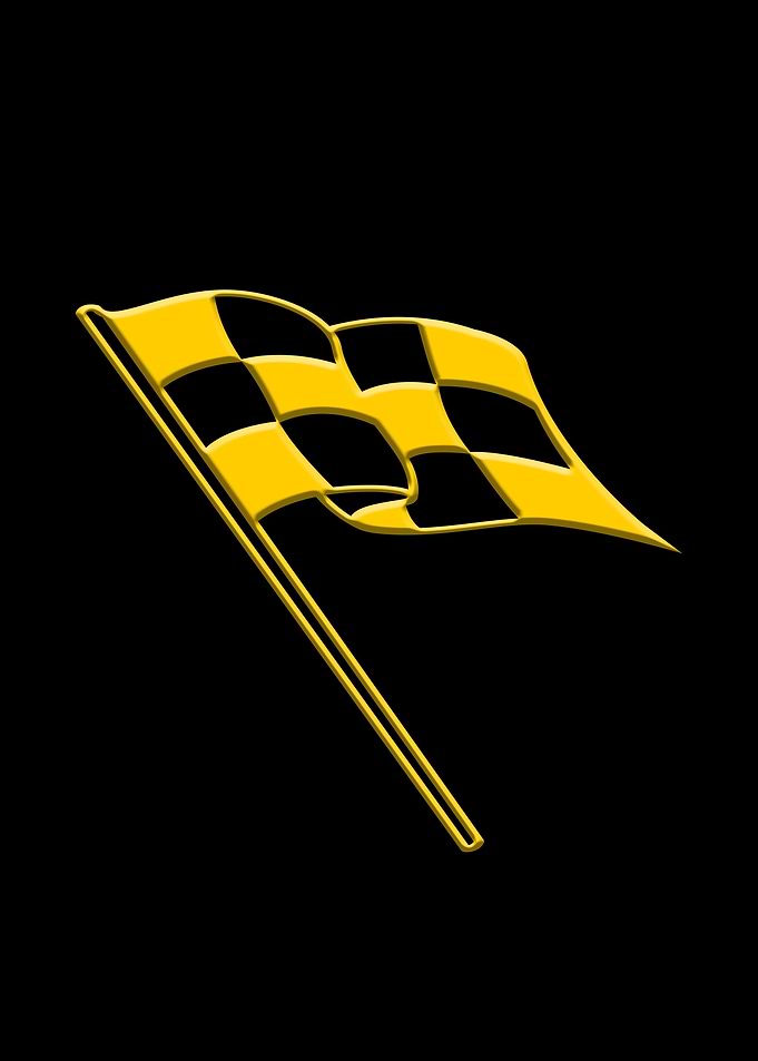 Motor Racing Flag On Black