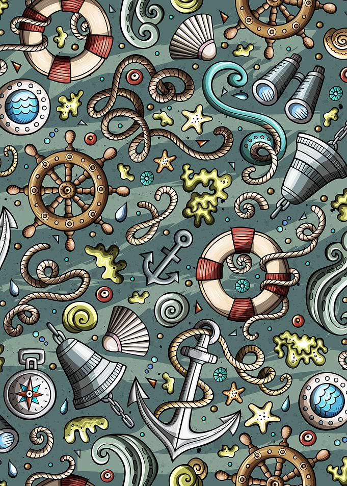 Nautical Doodle Pattern 04
