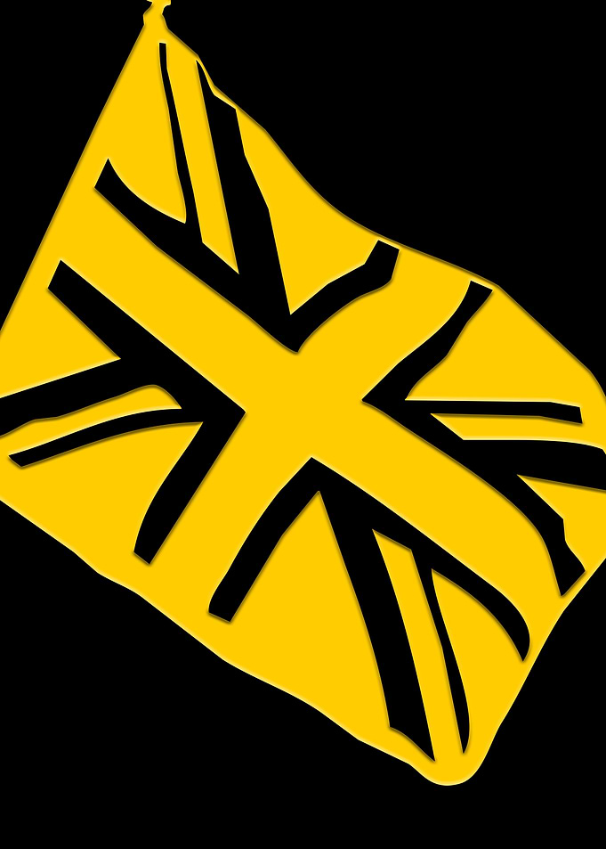 Yellow United Kingdom Flag