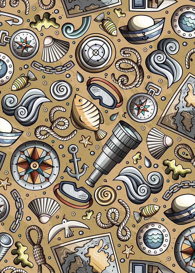 Nautical Doodle Pattern 02
