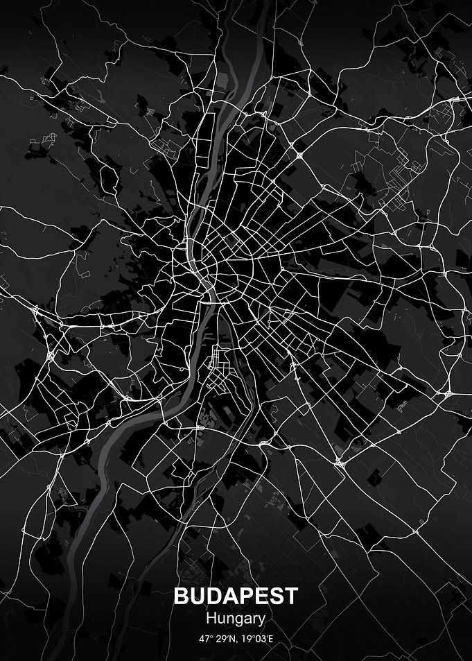BUDAPEST city map black