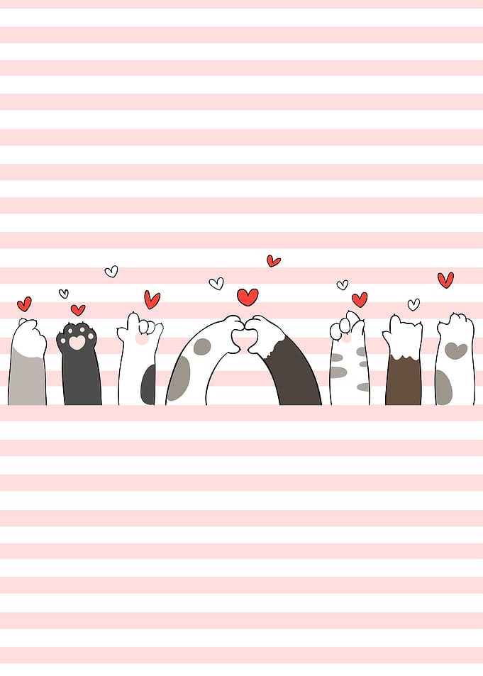 Cat Paws with Hearts