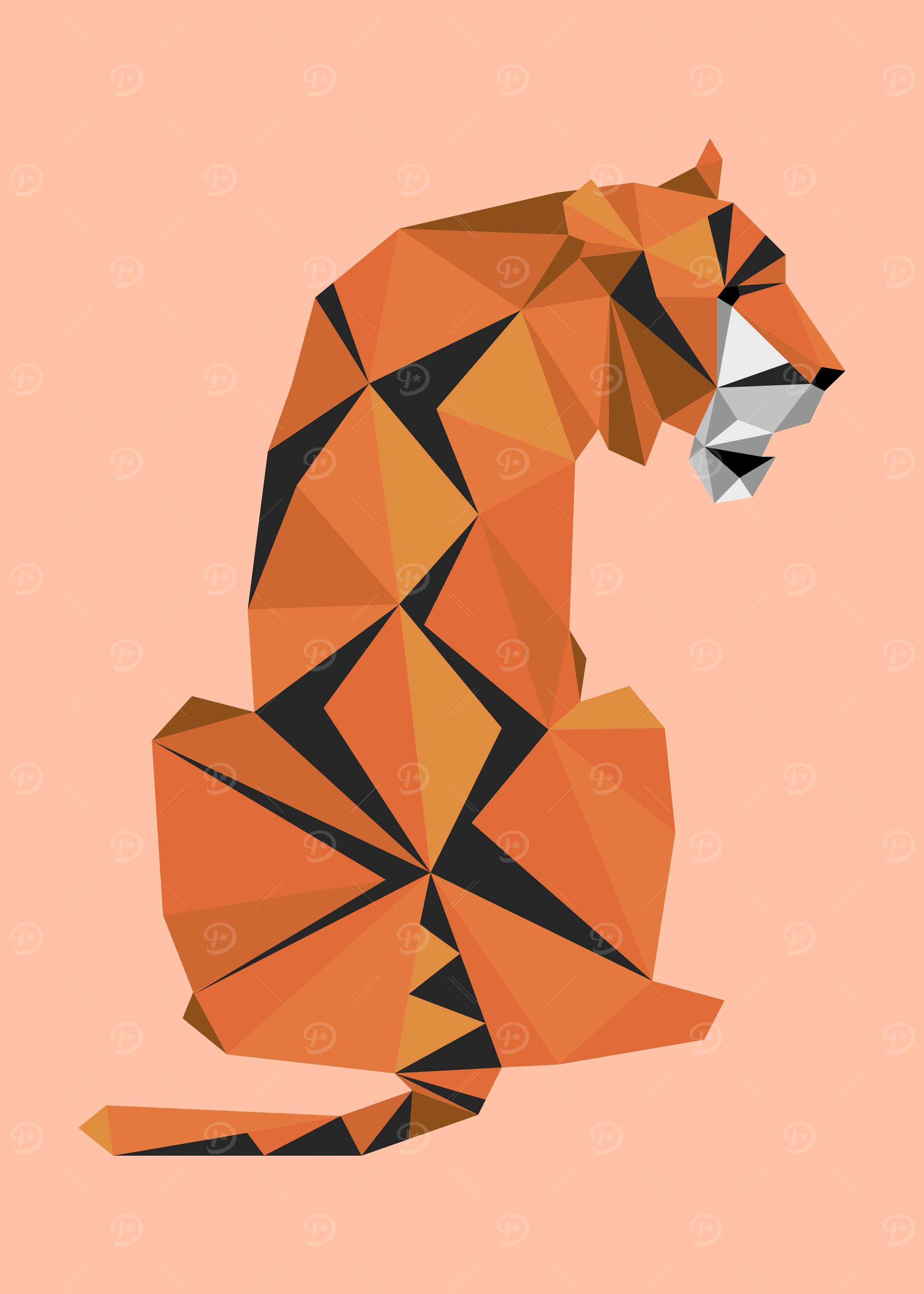 Tiger Low Poly Design