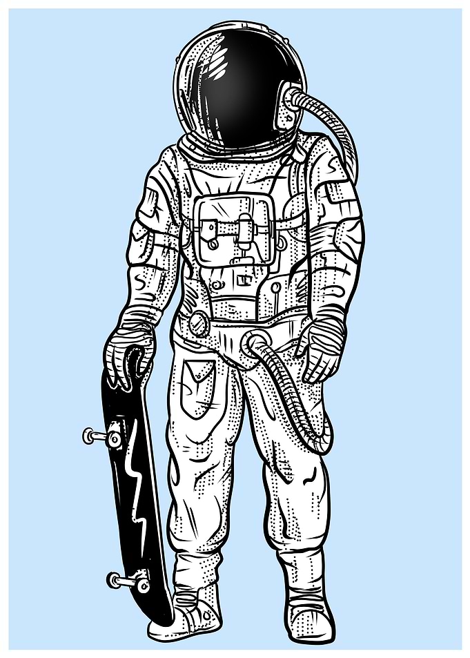 Skateboard Astronaut