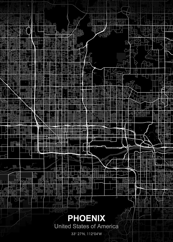 phoenix city map black