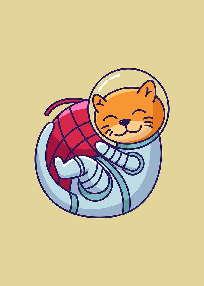 astronaut cat illustration