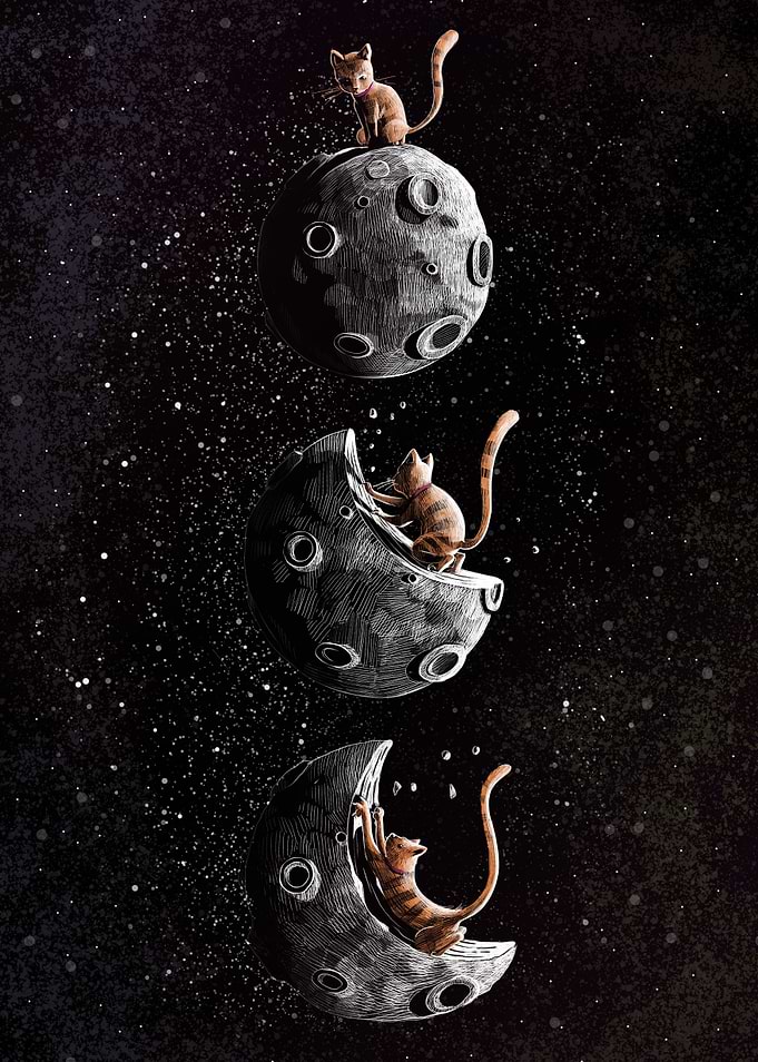 Scratching moon