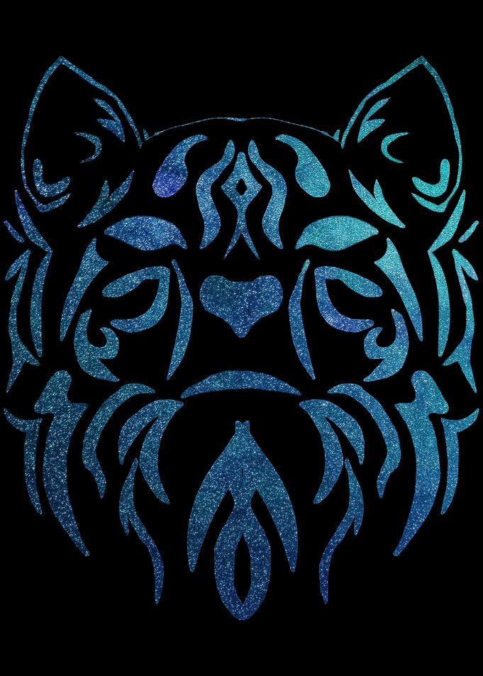 Blue Cosmic Tribal Cat