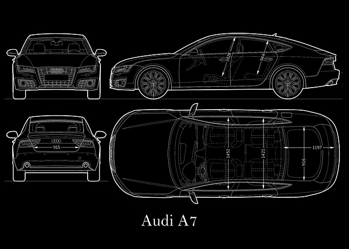 Audi A7 2010 Blueprint