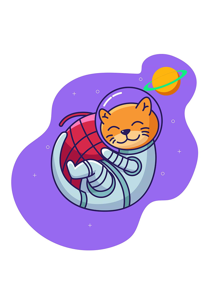 astronaut cat illustration