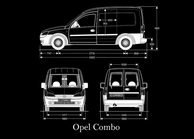 Opel Combo 2005 Blueprint
