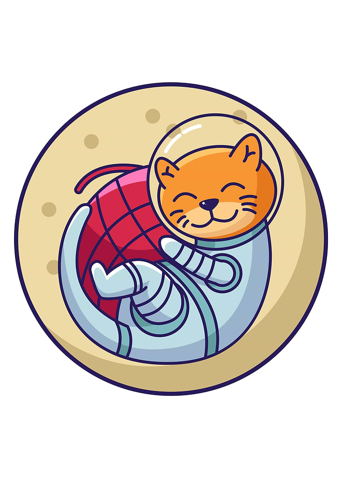 astronaut cat illustration