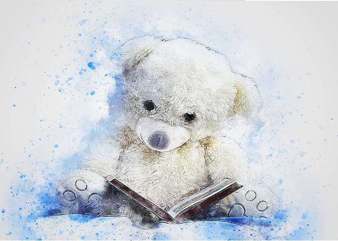 Teddy with book
