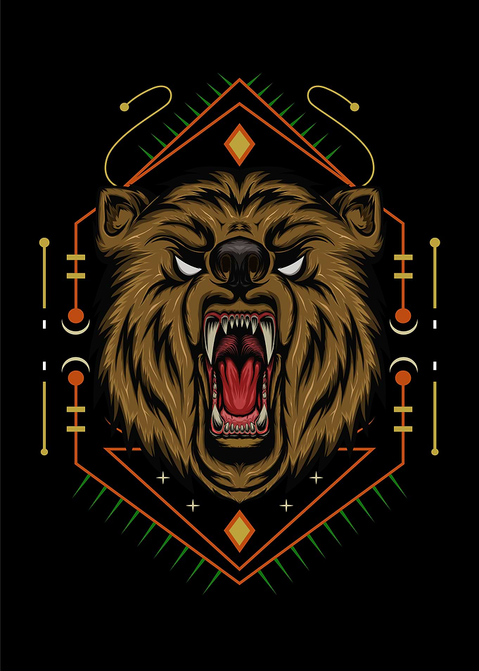BEAR HEAD ILLUSTRATION