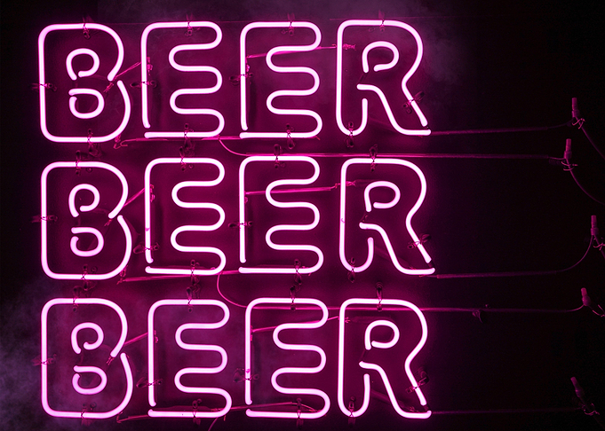 Pink Beer Sign Neon