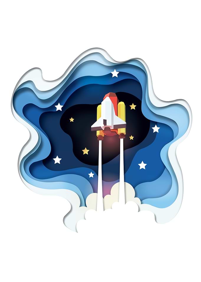 Cut Out Rocketship