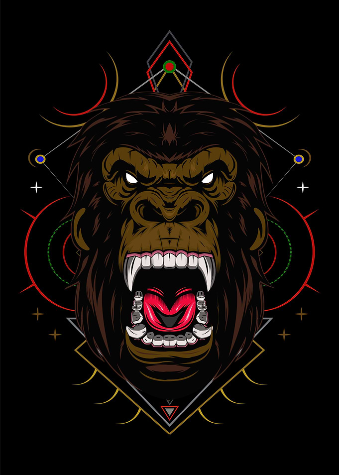 gorilla Head illustration