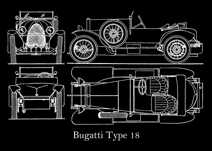 Bugatti Type 18 Blueprint