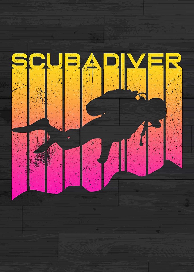Scuba Diver Retro Design