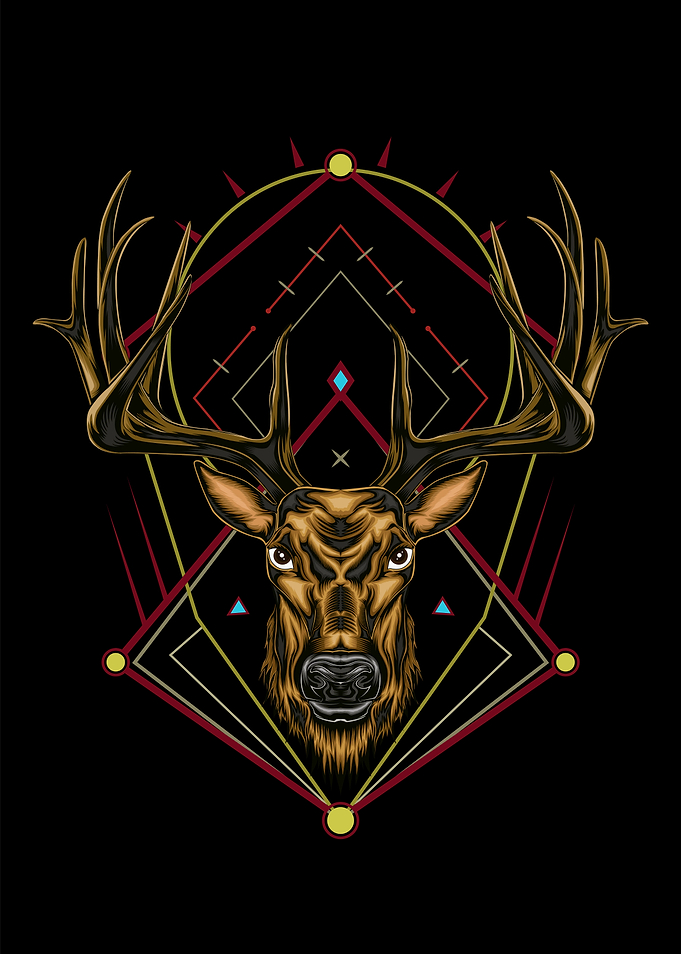 Deer head illustration art