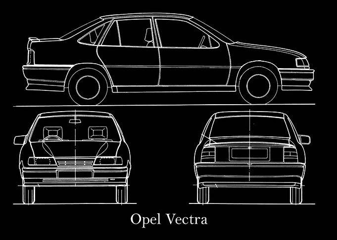 Opel Vectra 1989 Blueprint