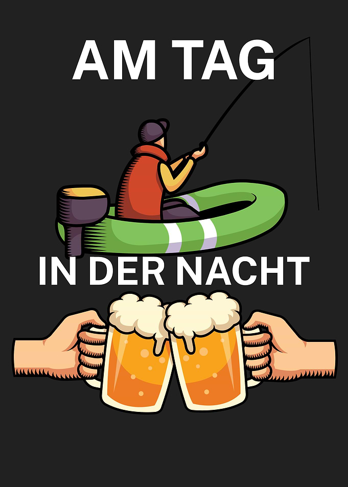 Angler Am Tag in der Nacht