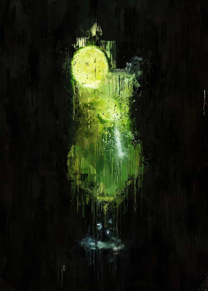 Painted green cocktail