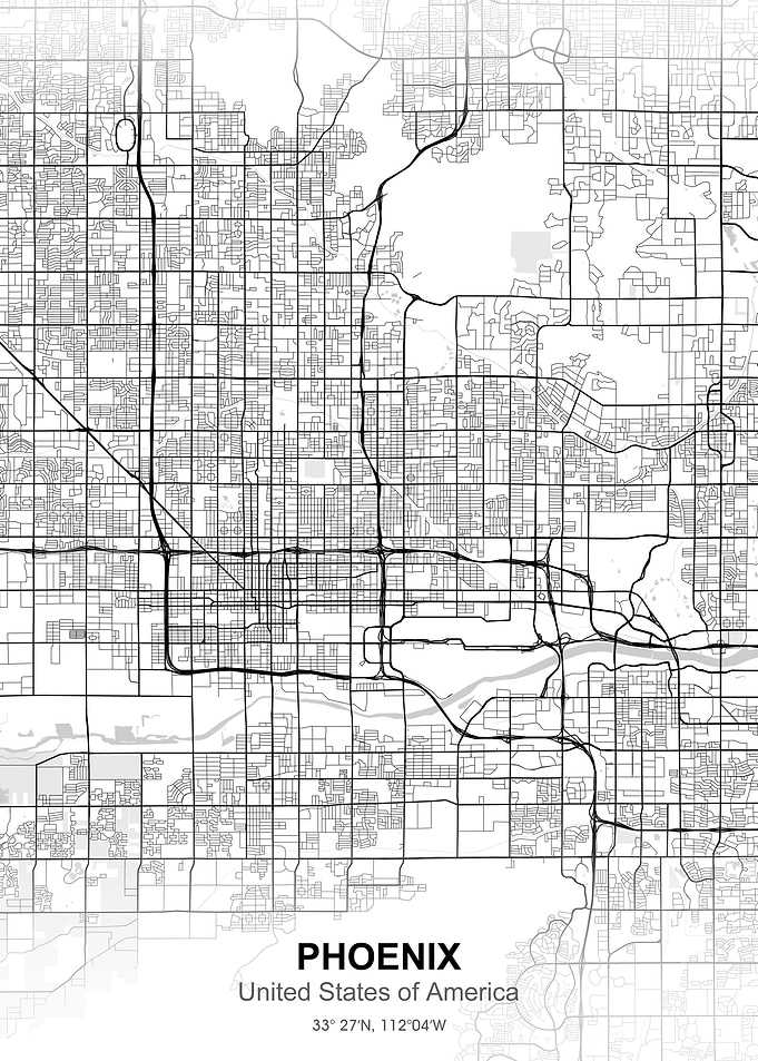 phoenix city map white
