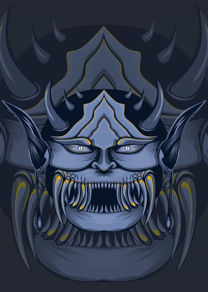 oni mask grayscale