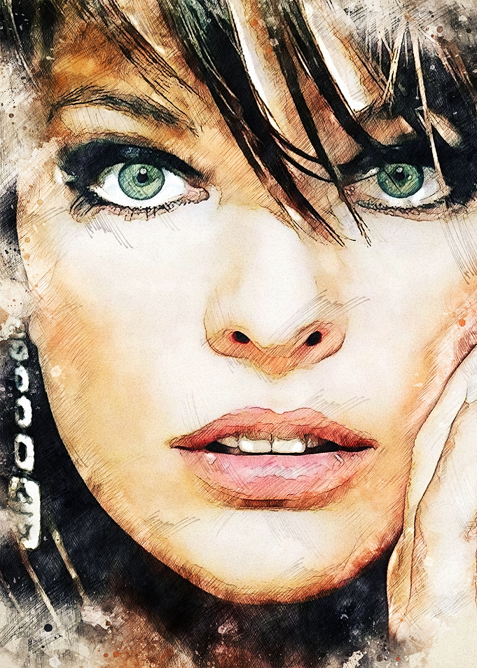 Milla Jovovich Sketch Art