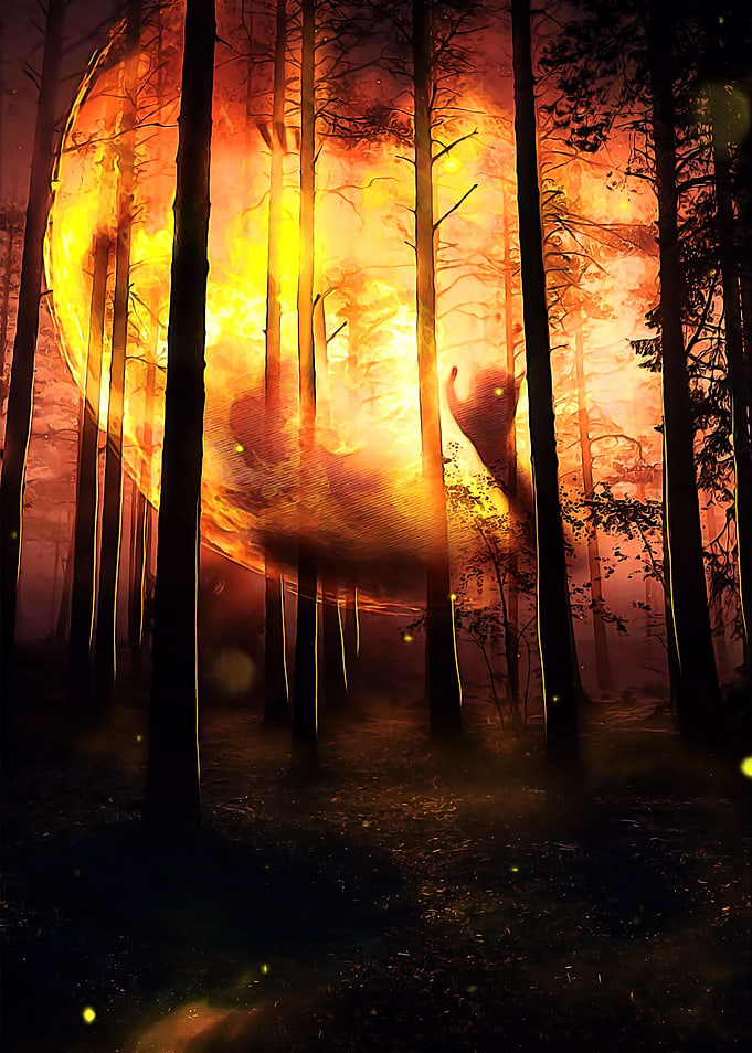 Alien inside ball of light